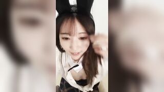 【無修正・エロチャット】バニー姿のSSS級美**☆色白でマジでエロいし可愛いです。 jvip