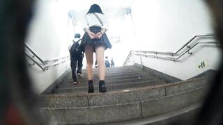 【JKプリクラ12】彼氏にバレ寸前、白P食い込み彼女を激写。他 voyeur jp 170526